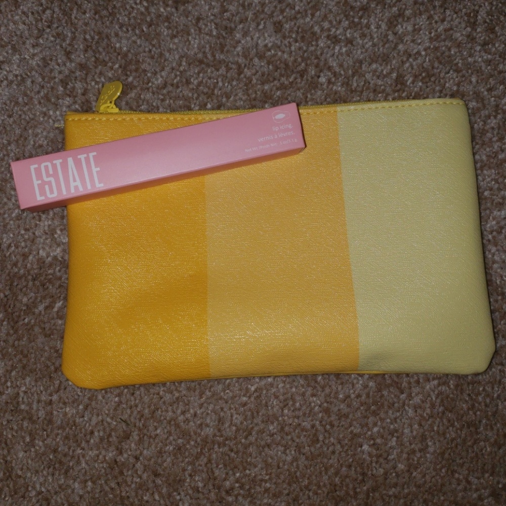 Yellow ipsy bag + Estate lipgloss